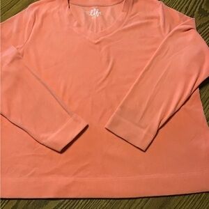 Women’s made for life V-neck warm Coral Long Sleeve Top size XL